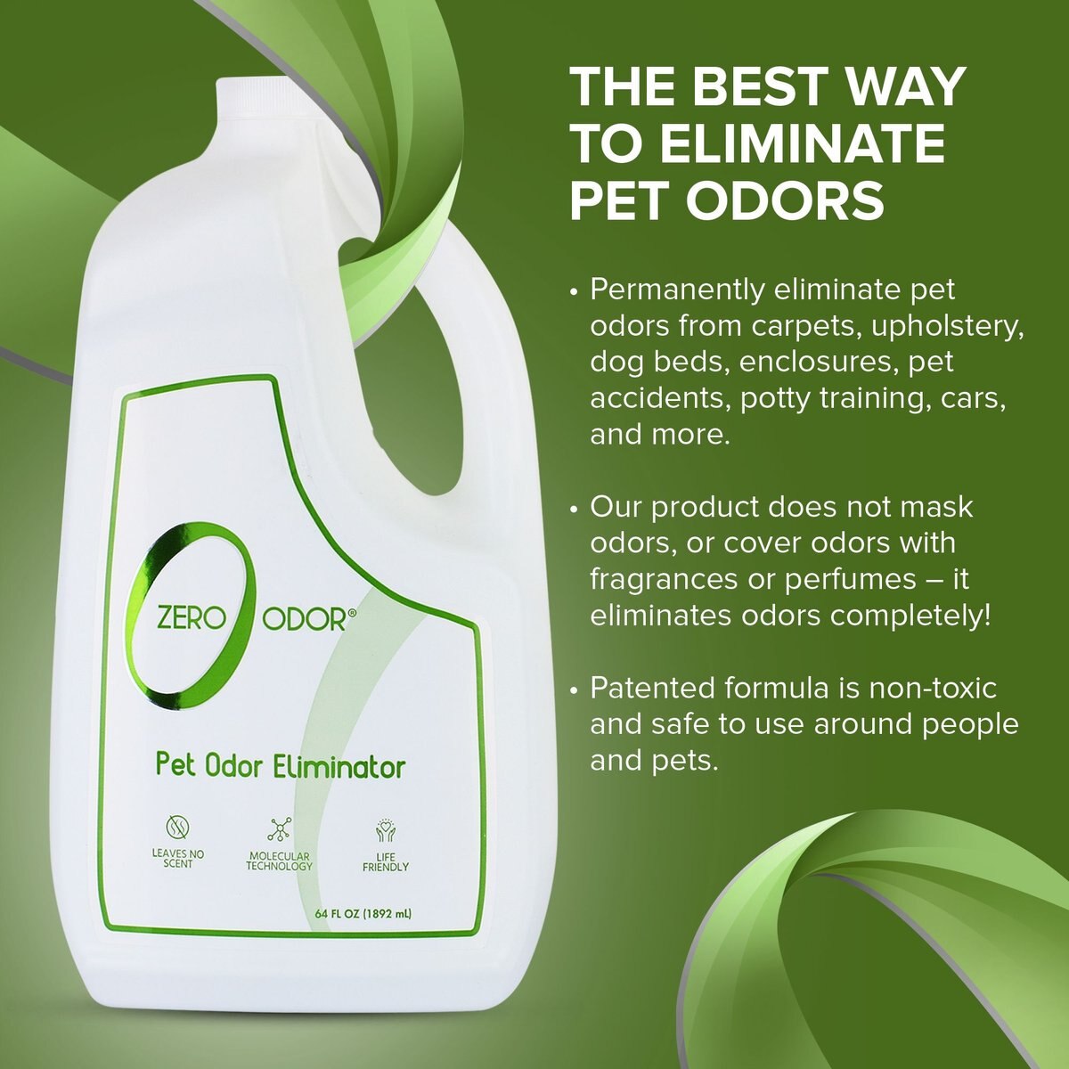 Zero Odor Pet Odor Eliminator， 64-oz bottle