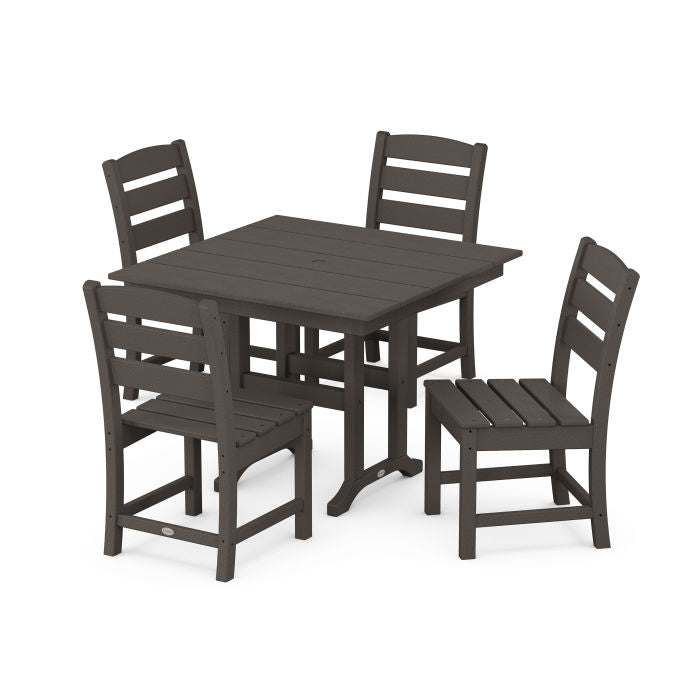 Polywood Lakeside Side Chair 5-Piece Farmhouse Dining Set in Vintage Finish PWS1149-1-V