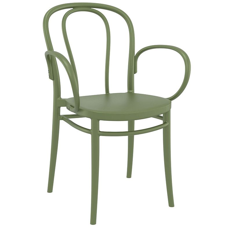 33.5 Olive Green Stackable Patio XL Dining Armchair