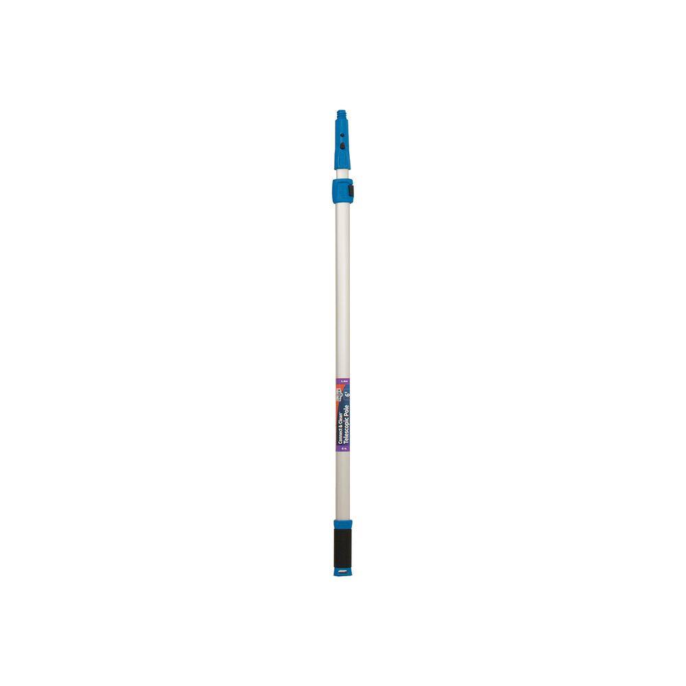 Unger 6 ft. Aluminum Telescoping Pole with Connect and Clean Locking Cone and Quick-Flip Clamps 972920