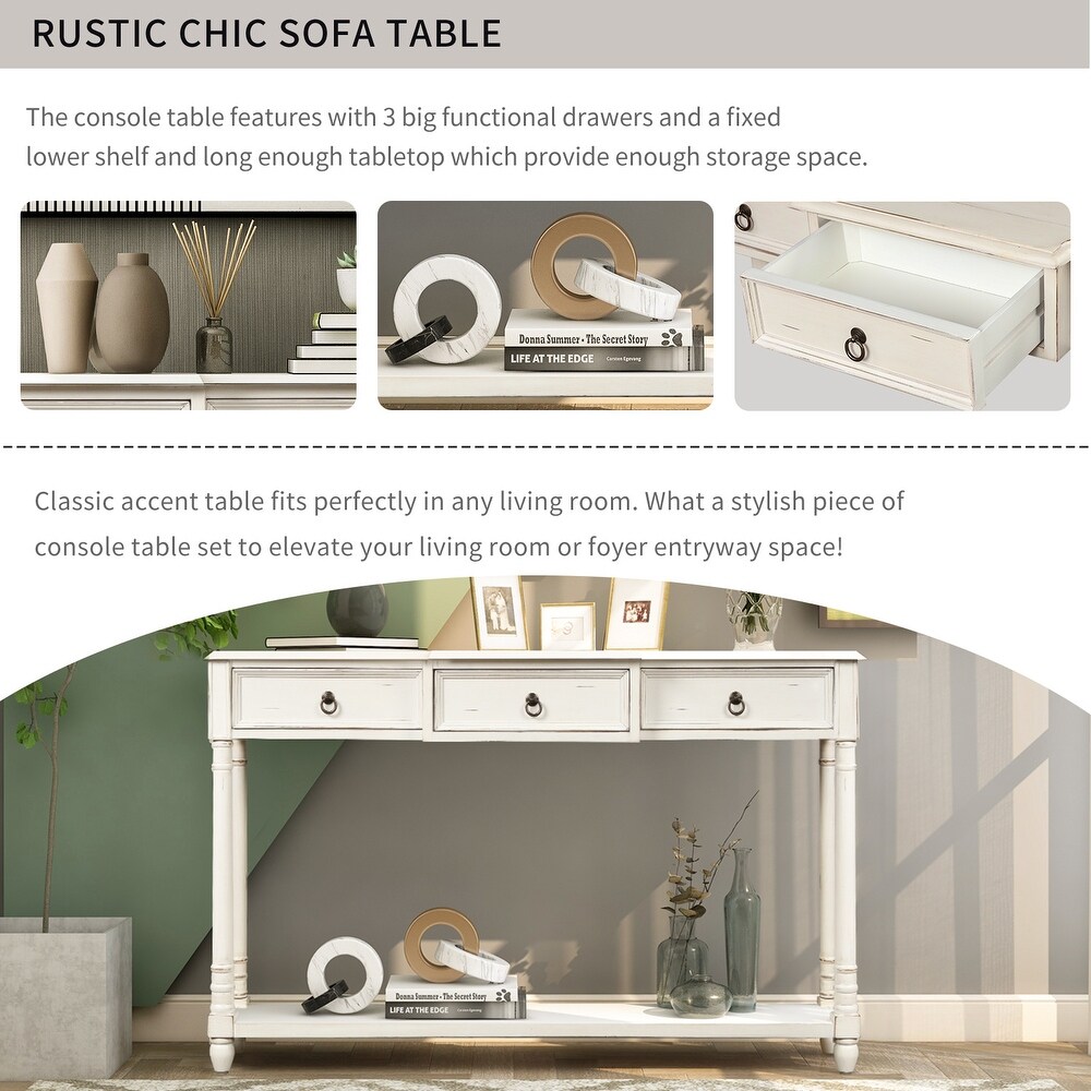 Console Table Sofa Table with 3 Drawers   51.57\