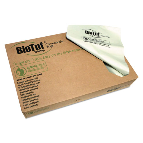 Heritage Bag Biotuf Compostable Can Liners | 45 gal， 0.9 mil， 40