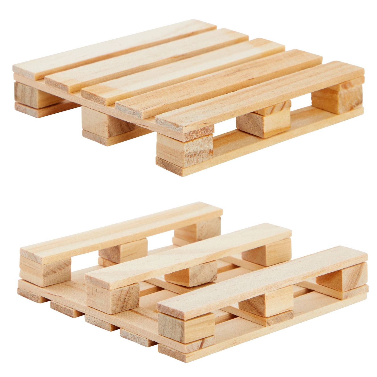 6 Pack Mini Wooden Pallet Coasters for Hot and Cold Drinks， Beverages