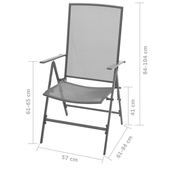 3 Piece Patio Dining Set Steel Anthracite -  - 36225356