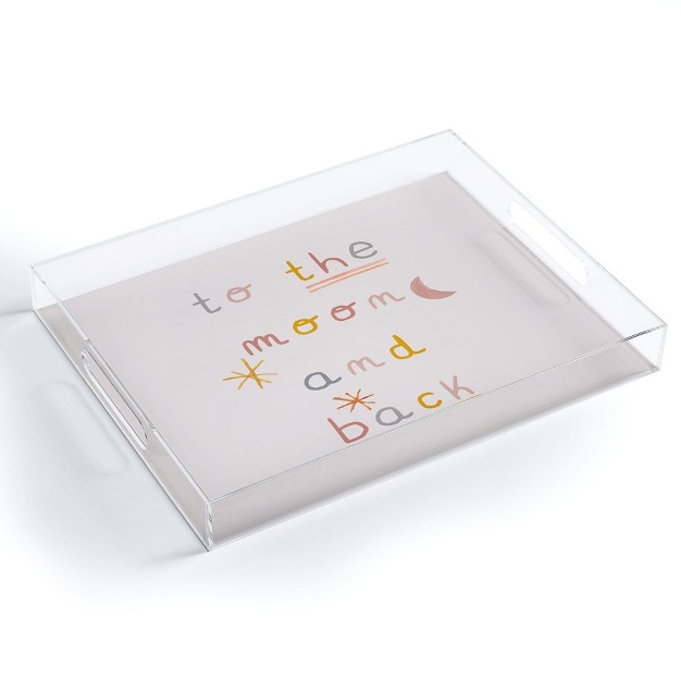 Hello Twiggs To The Moon And Back Acrylic Tray Deny Designs