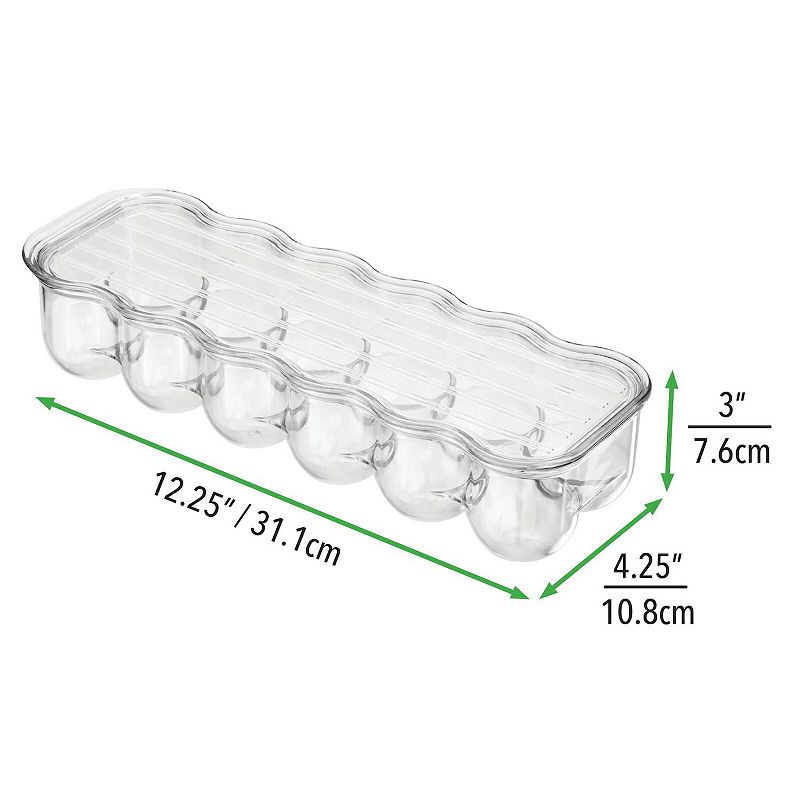 mDesign Plastic Egg Storage Tray Holder for Refrigerator， 12 Eggs