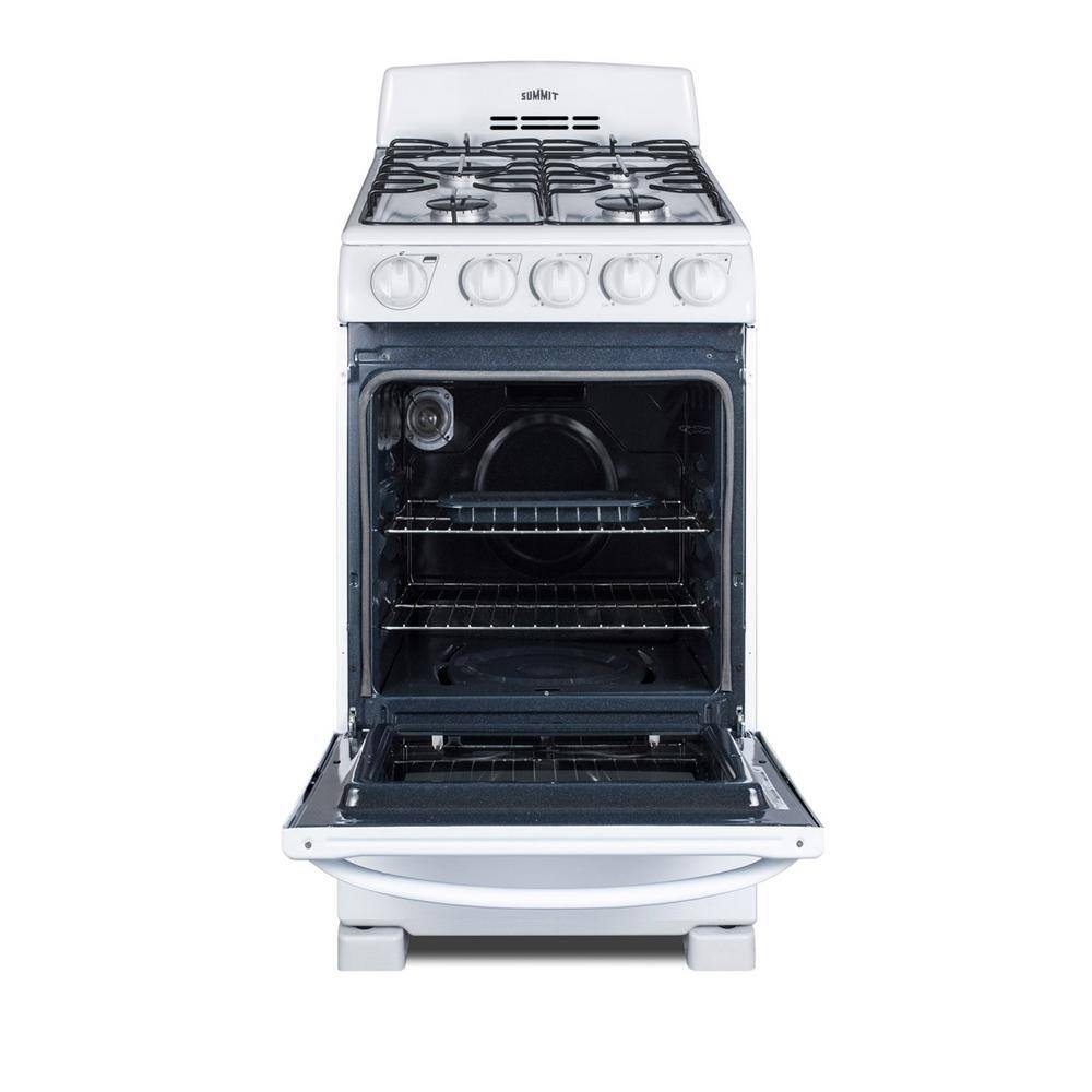 Summit Appliance 20 in. 2.3 cu. ft. Gas Range in White RG200WS1