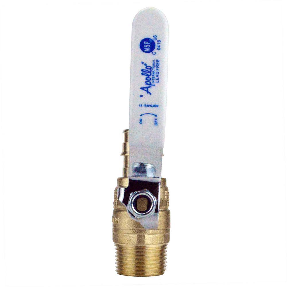 Apollo 34 in. Brass PEX-A Barb x 34 in. Male Pipe Thread Ball Valve EPXV34M