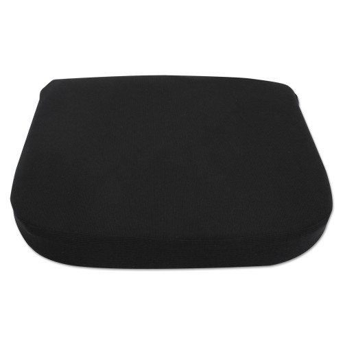 Alera Cooling Gel Memory Foam Seat Cushion， Non-Slip Undercushion Cover， 16.5 x 15.75 x 2.75， Black (CGC511)