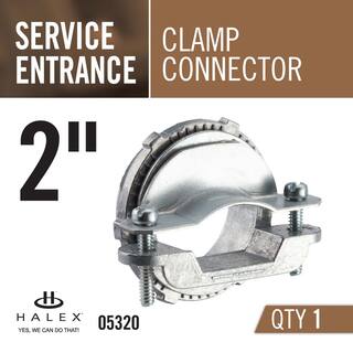 Halex 2 in. Standard Fitting Service Entrance (SE) Clamp Connector - Zinc 05320