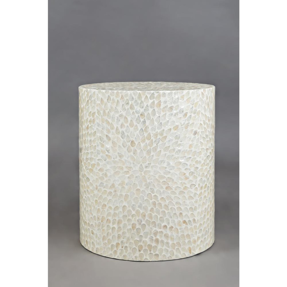 Global Archive Round Capiz Accent Table  Natural   Beach Style   Side Tables And End Tables   by HedgeApple  Houzz