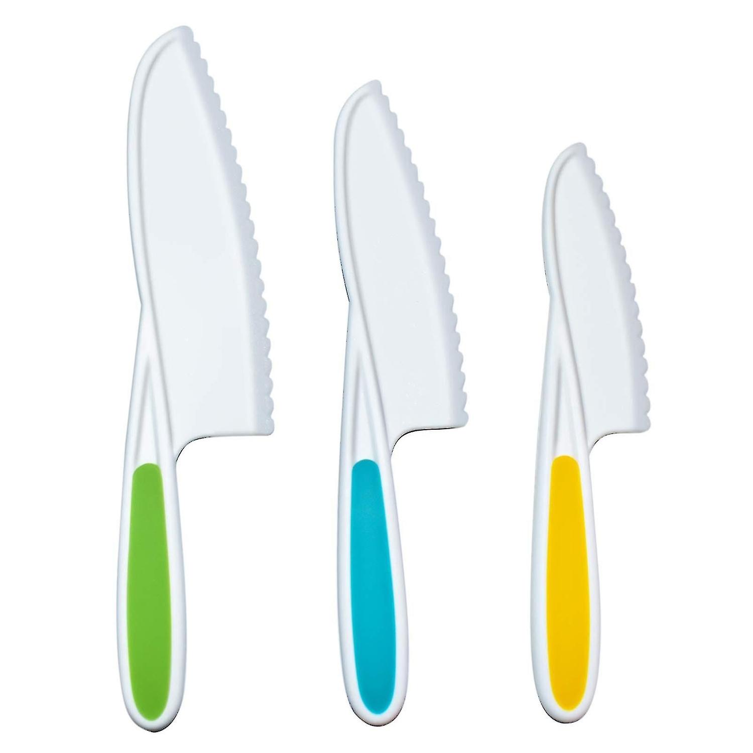 Kids Safe Plastic Nylon Knife，3-piece Kid Friendly Knives