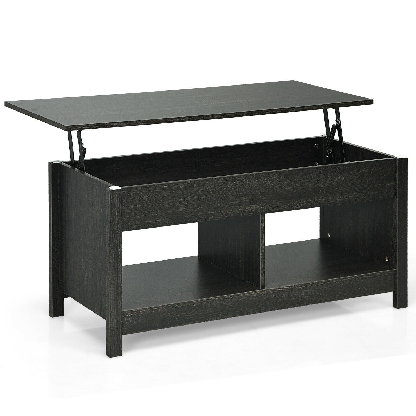 Lift Top Coffee Table with Hidden Storage Compartment and Lower Shelf for Study Room - 43'' x 19'' x 20'' (L x W x H)