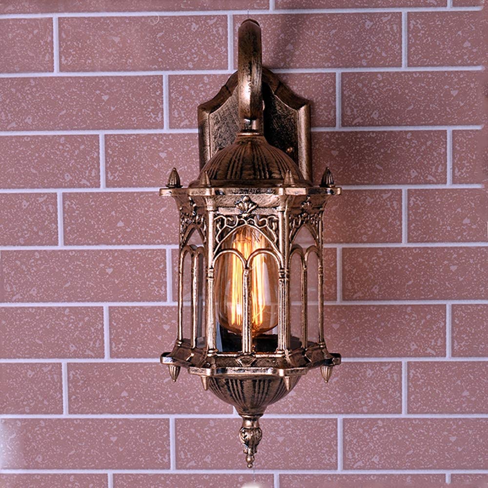 Antique Wall Light Fixture Retro Shade Lantern Sconce Porch Lamp Outdoor IP65