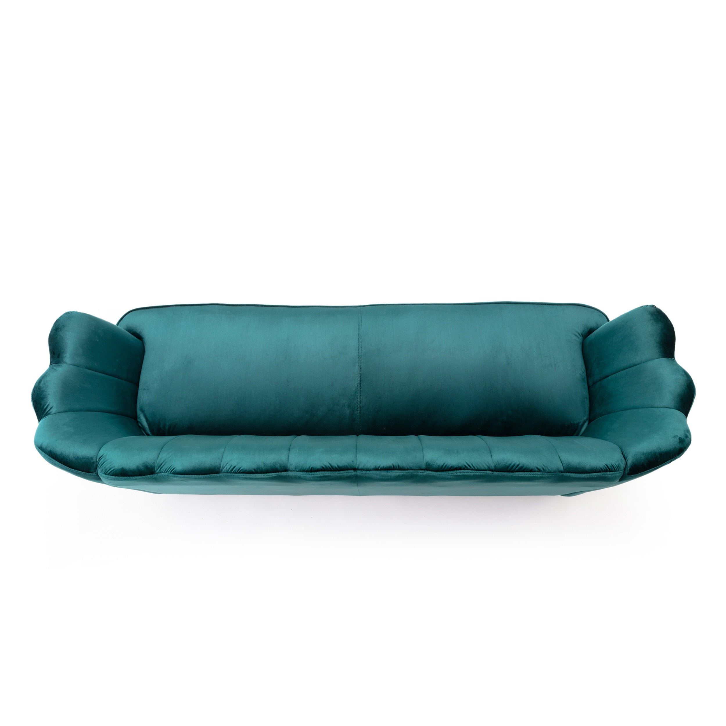 Ohnstad Modern Glam Velvet Channel Stitch 3 Seater Shell Sofa