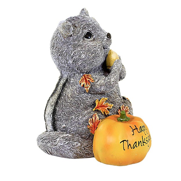 Roman Pudgy Pal Chipmunk Figure One Statue 7 5 Inches Thanksgiving Pumpkin Harvest Leaves 136597 Resin Multicolored