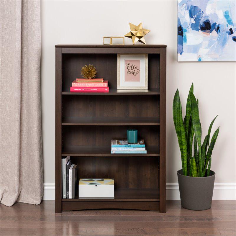 Prepac Home Office Espresso Laminate 4-Shelf Bookcase