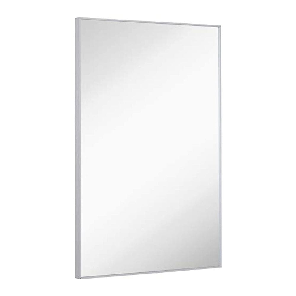 Silver Brushed Metal Vanity Mirror Simple Edge Mirrors 24