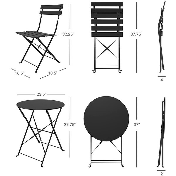 3PCS Steel Patio Bistro Set