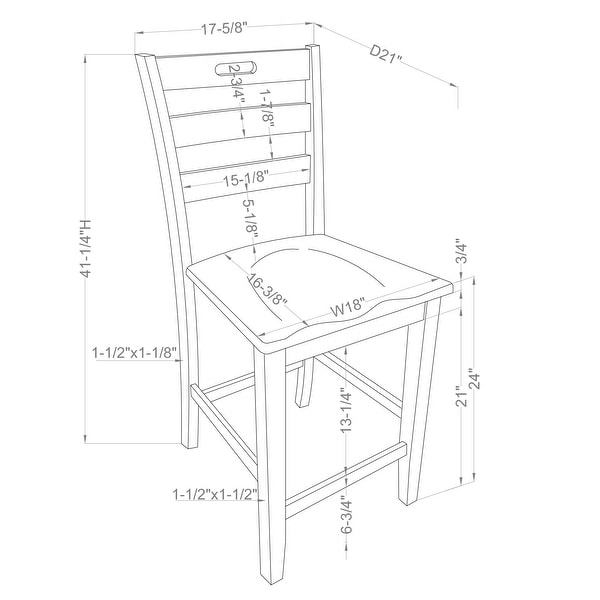 Furniture of America Rangel Farmhouse Counter Height Chairs (Set of 2)