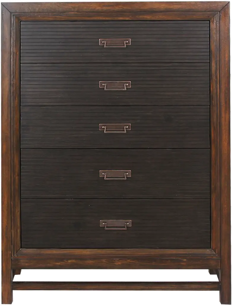 Branson Brown and Black Chest of Drawers