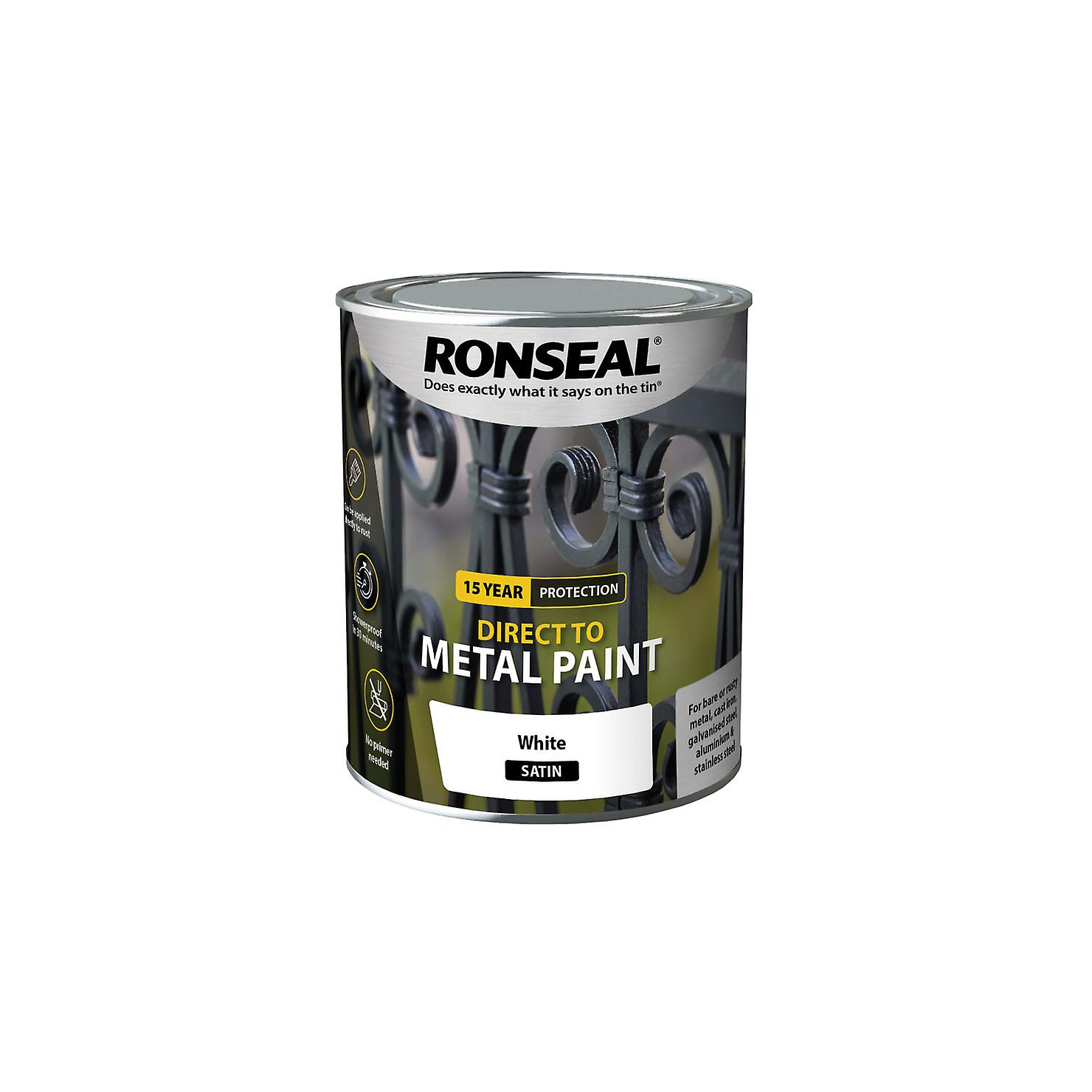 Ronseal Direct to Metal Paint Satin 750ml White