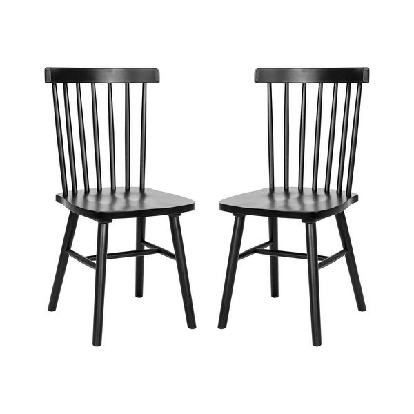 Windsor Style Commercial Solid Wood Spindle Back Dining Chairs -Set of 2