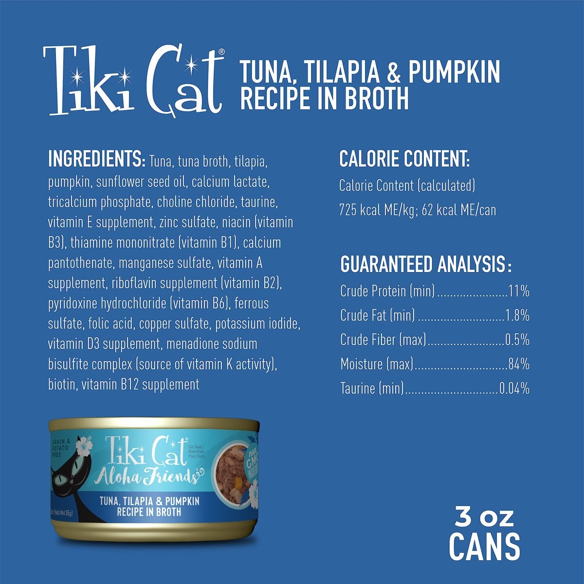 Tiki Cat Aloha Friends Tuna with Tilapia and Pumpkin Grain-Free Wet Cat Food