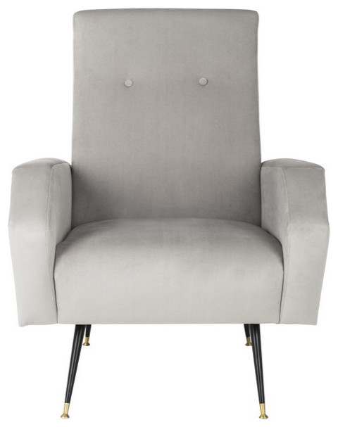 David Velvet Retro Mid Century Accent Chair Gray   Midcentury   Armchairs And Accent Chairs   by V.S.D Furniture  Houzz