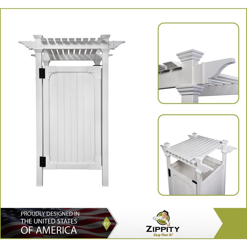 Zippity Outdoor Products 7.395 ft. x 3 ft. Vinyl Hampton Premium Outdoor Shower Enclosure Kit-(Unassembled 3-Box Unit) ZP19009