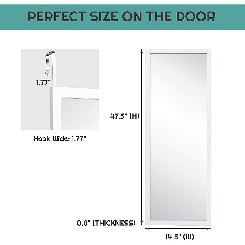 Full Length Bedroom Mirror With Over The Door Or Wall Mounted Design