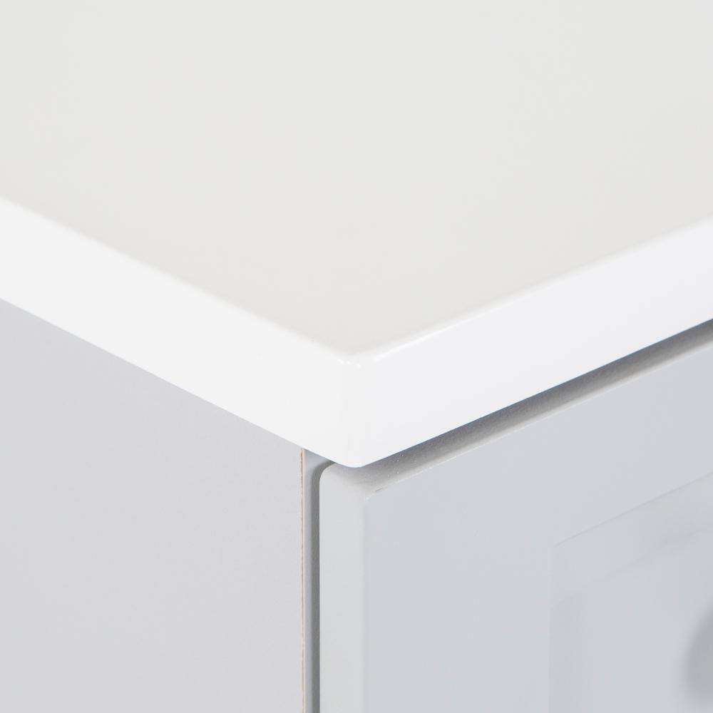 Glacier Bay Delridge 12 in. W x 15 in. D Bath Vanity in Pearl Gray with Cultured Marble Vanity Top in White DR12P2-PG