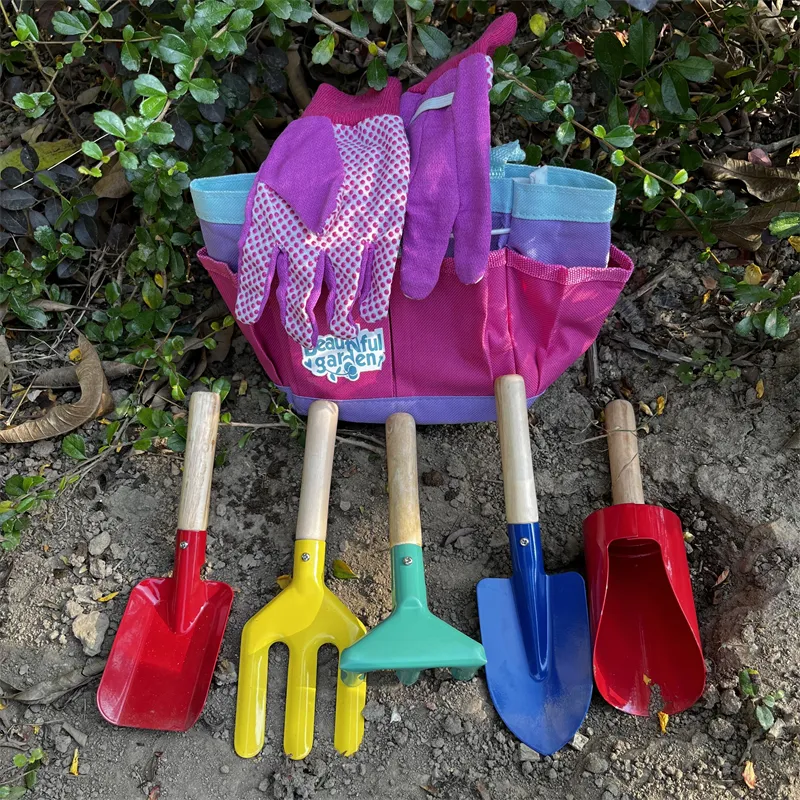 Hot selling 11pcs Garden Plastic Plant Shovel Rake Yard Mini Hand Garden child tool Sets For Kids