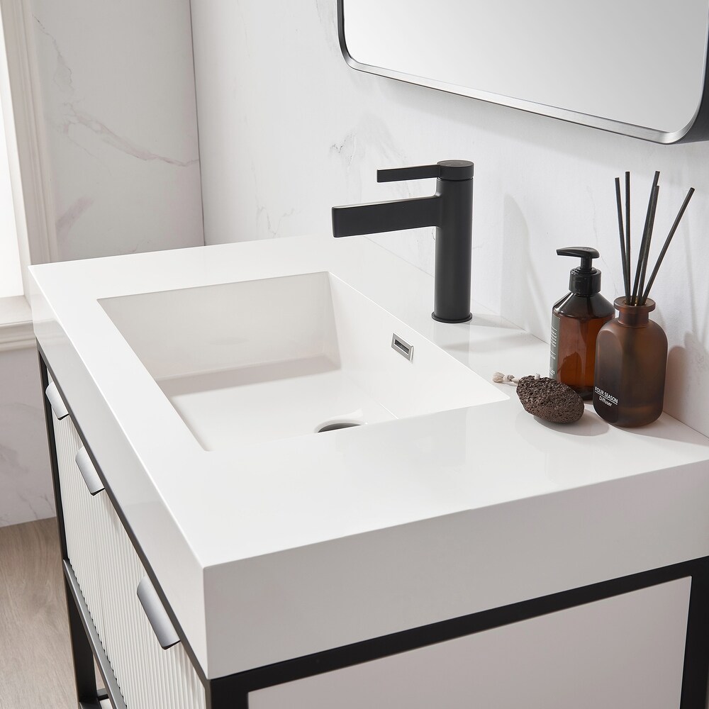 Marcilla 36 in. Single Sink Bath Vanity with Stone Sink Top