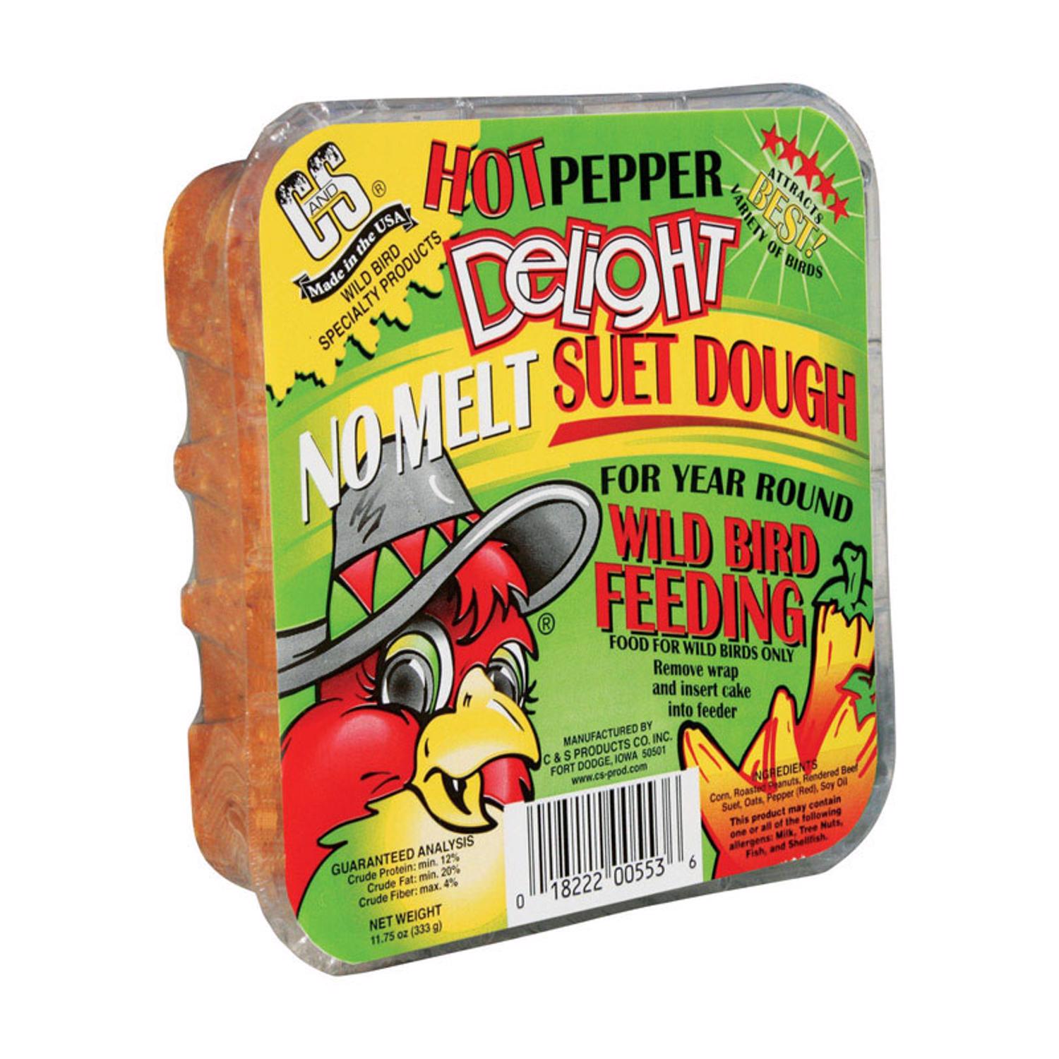 CandS Products Hot Pepper Delight Assorted Species Beef Suet Wild Bird Food 11.75 oz