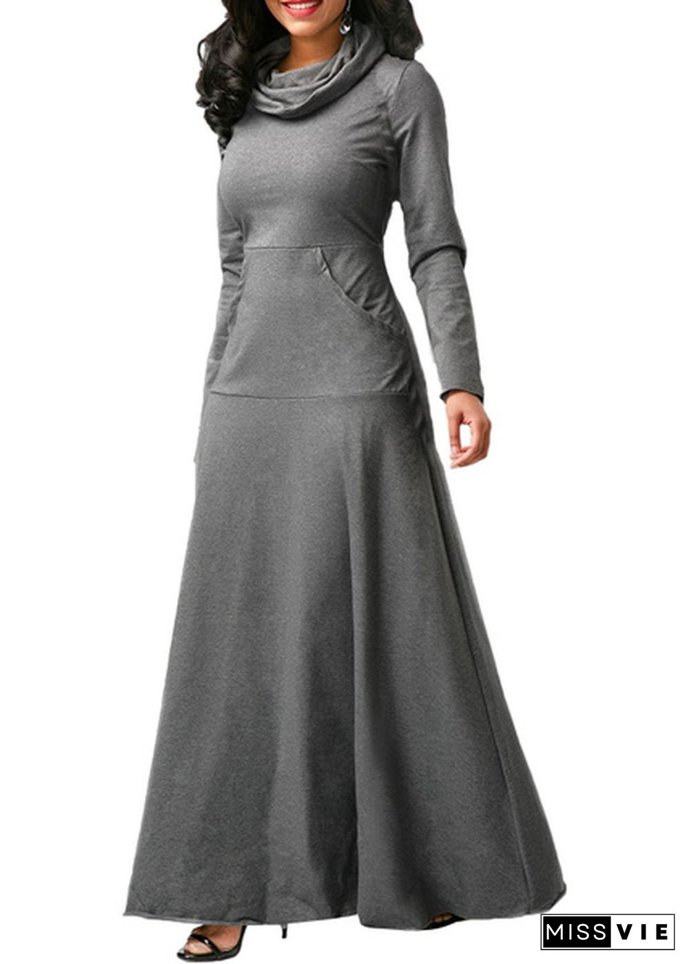 Women Fashion Dress Casual Long Sleeve Pullover Cotton Long Dress Plus Size S-5Xl