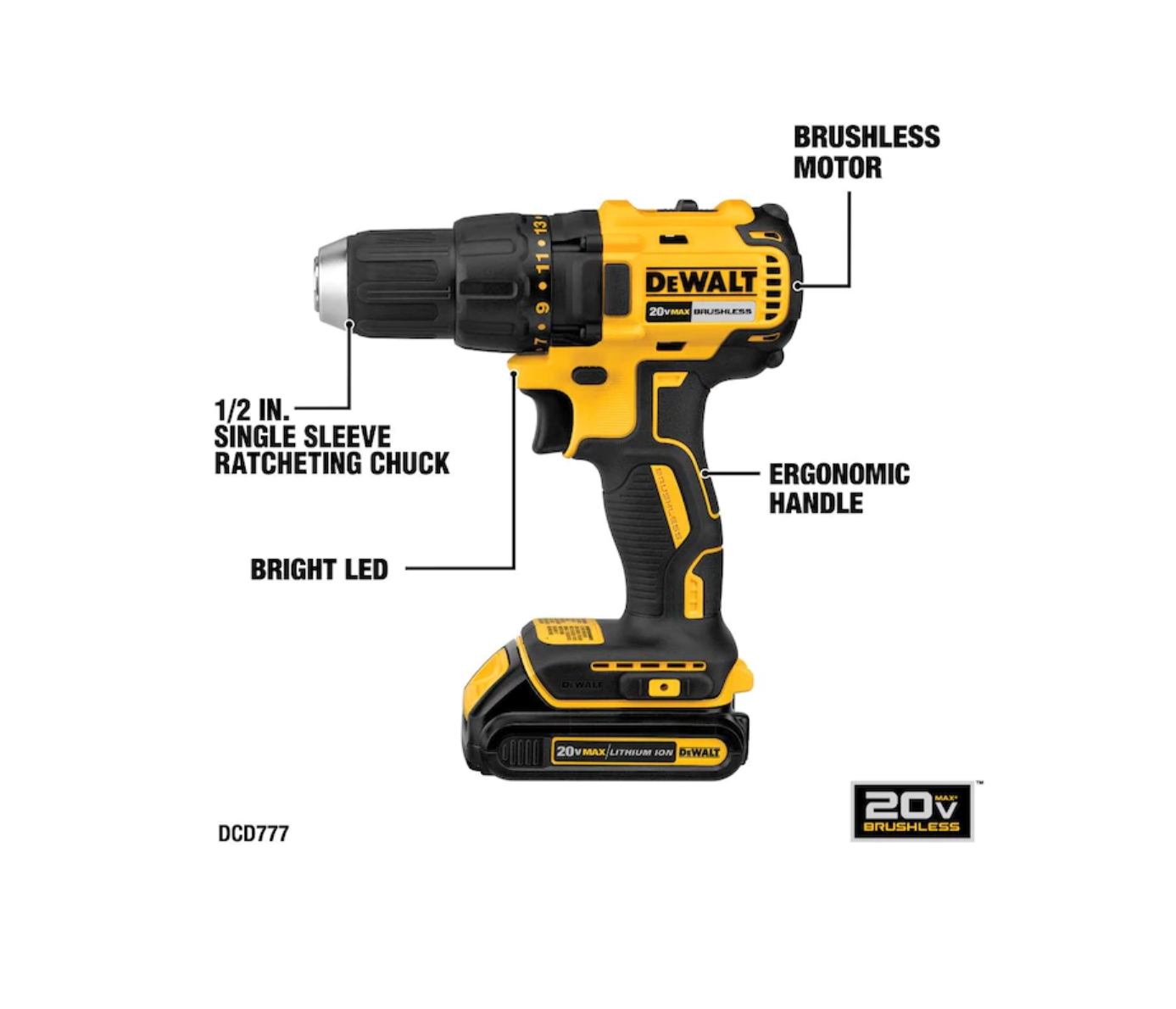 DEWALT DCK277C2 2-Tool 20-Volt Max Brushless Power Tool Combo Kit with Soft Case (2-Batteries and charger Included)