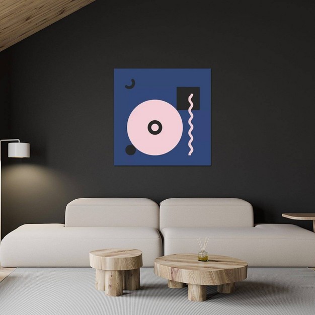 Pink Circle And Blue Square By Alisa Galitsyna Unframed Wall Canvas Icanvas