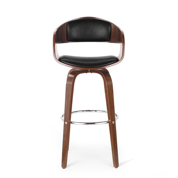 Clyo Indoor Upholstered Swivel Barstool by Christopher Knight Home