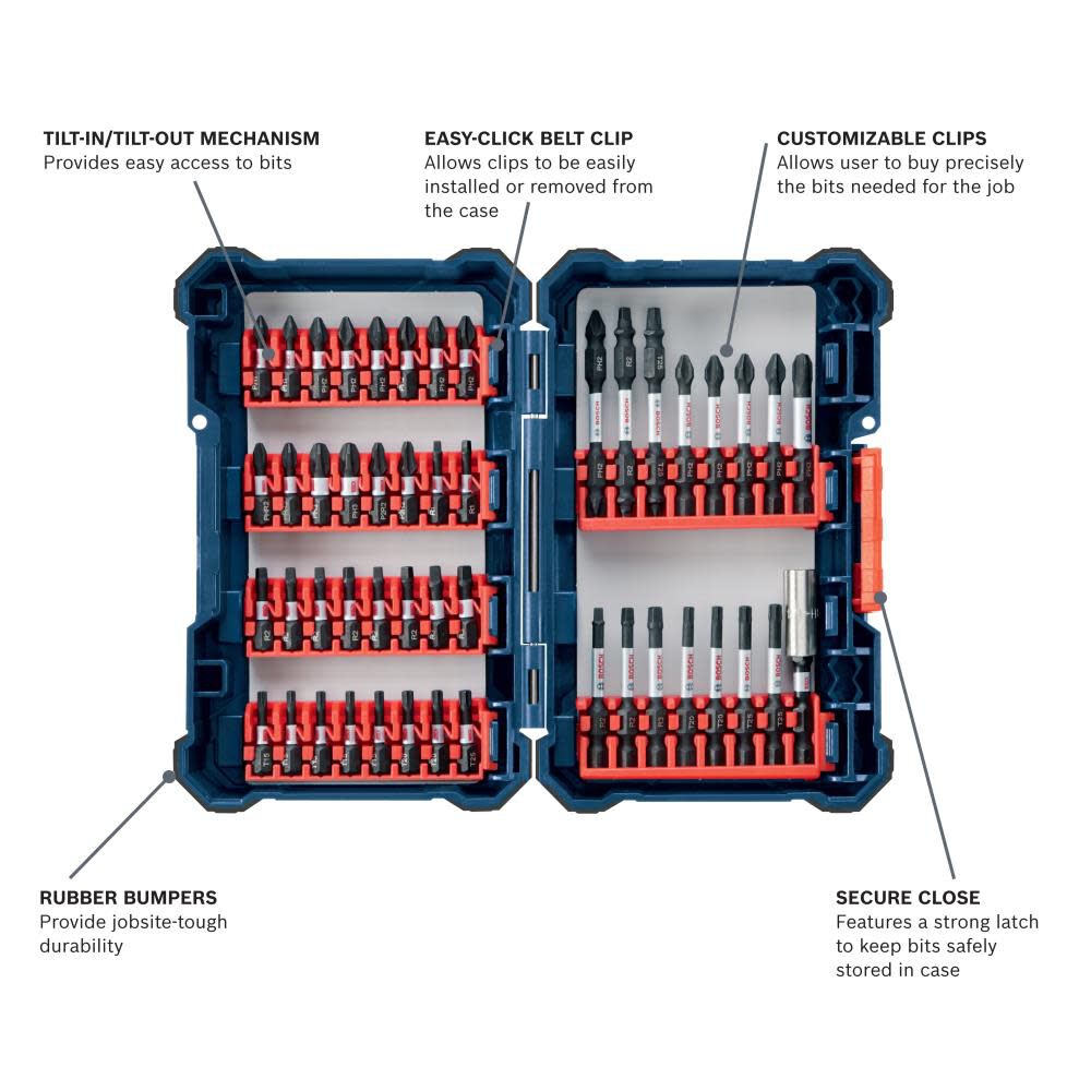 Bosch 48 pc Impact Tough Screwdriving Custom Case System Set SDMS48 from Bosch