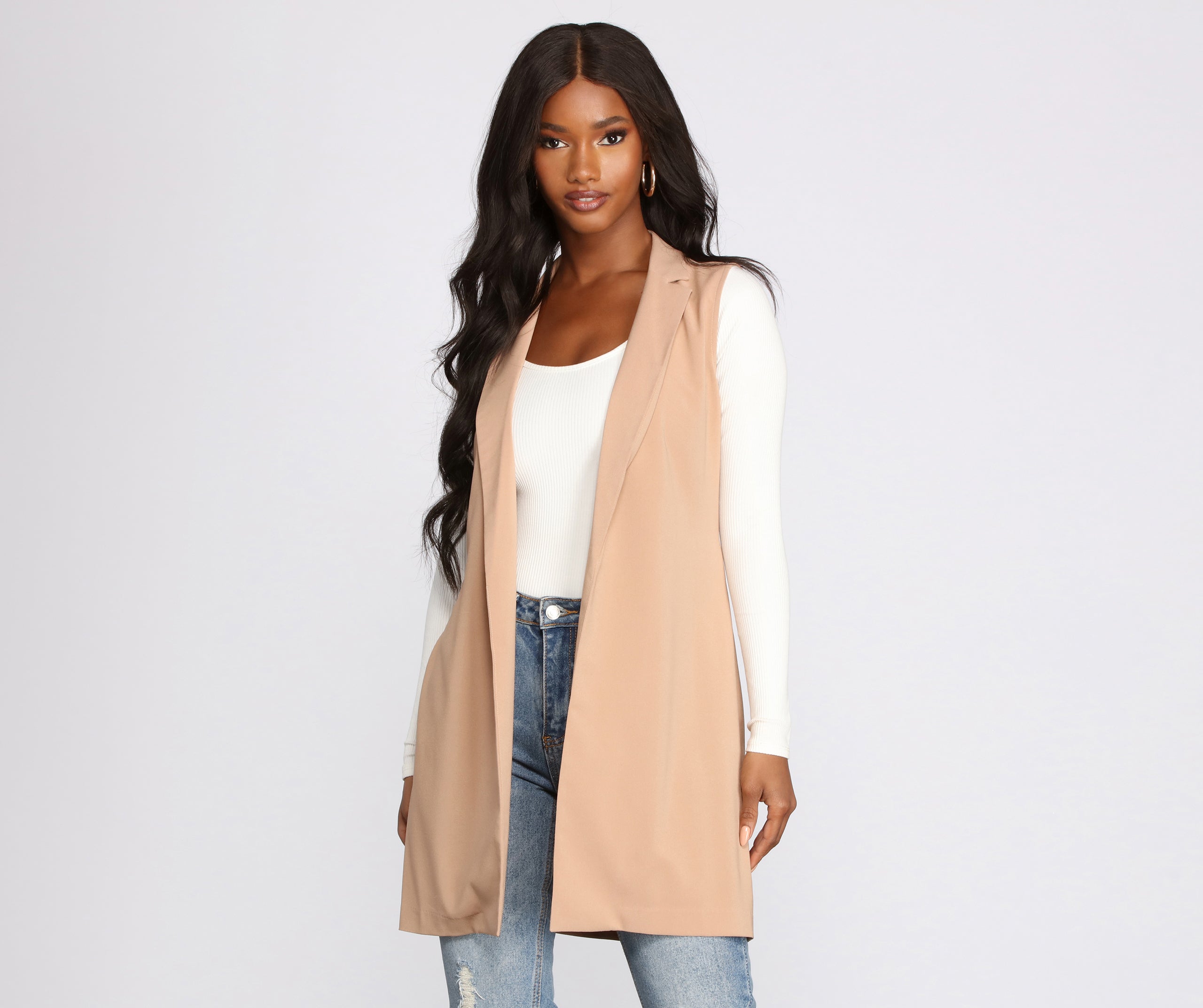 Belted and Poised Trench Vest