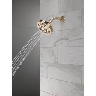 Delta 5-Spray Patterns 1.75 GPM 6 in. Wall Mount Fixed Shower Head in Champagne Bronze 52535-CZ