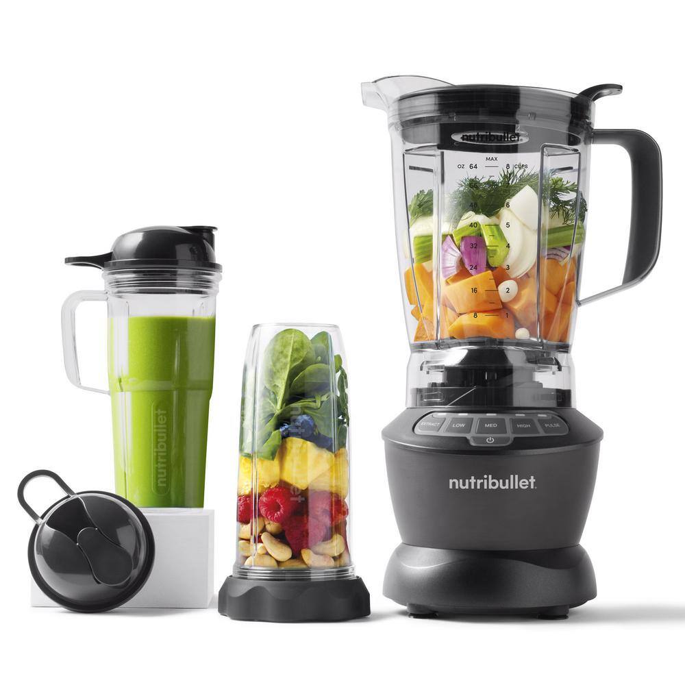 NutriBullet 64 oz. 3-Speed Black Combo Blender with Pulse and Extract NBF-50500