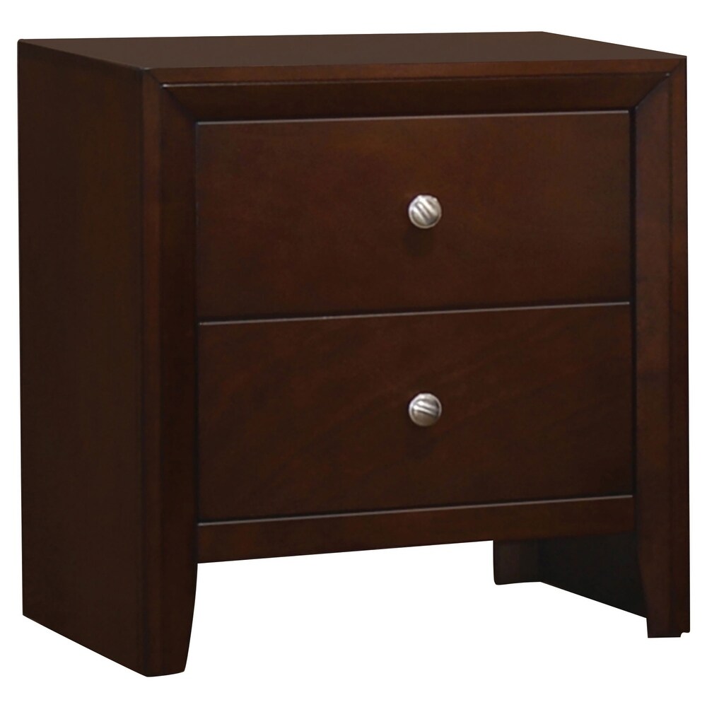 Coaster Furniture Serenity Rectangular 2 drawer Nightstand Rich Merlot And Mod Grey