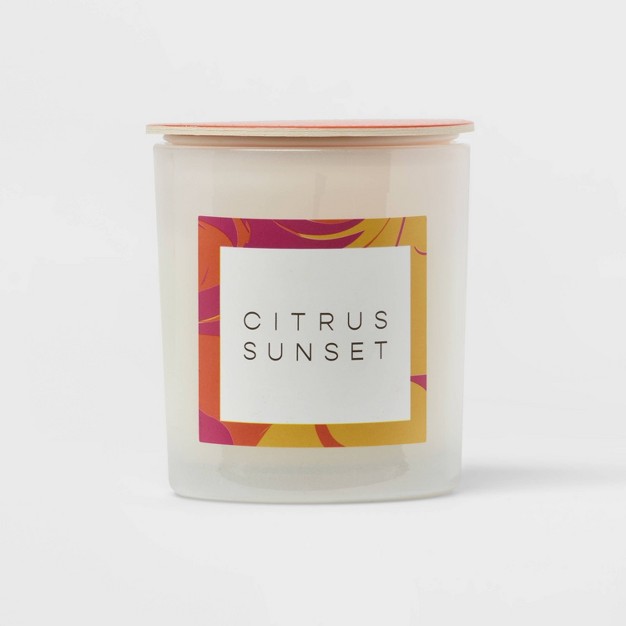 Milky Glass Jar Candle Citrus Sunset