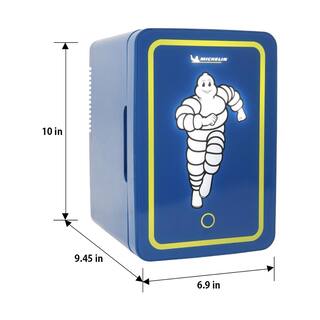 Koolatron 0.21 Cu. Ft. Portable Mini Fridge without Freezer in Blue ACDC LED Lighted Door 6L MICH06