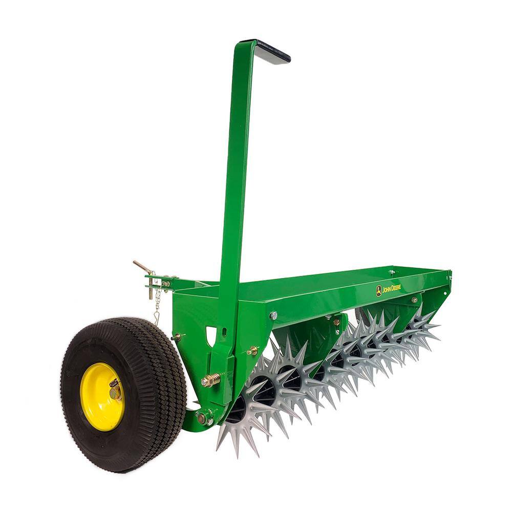 John Deere 40 in. Tow-Behind Spike Aerator with Transport Wheels and Weight Tray SAT-400JD