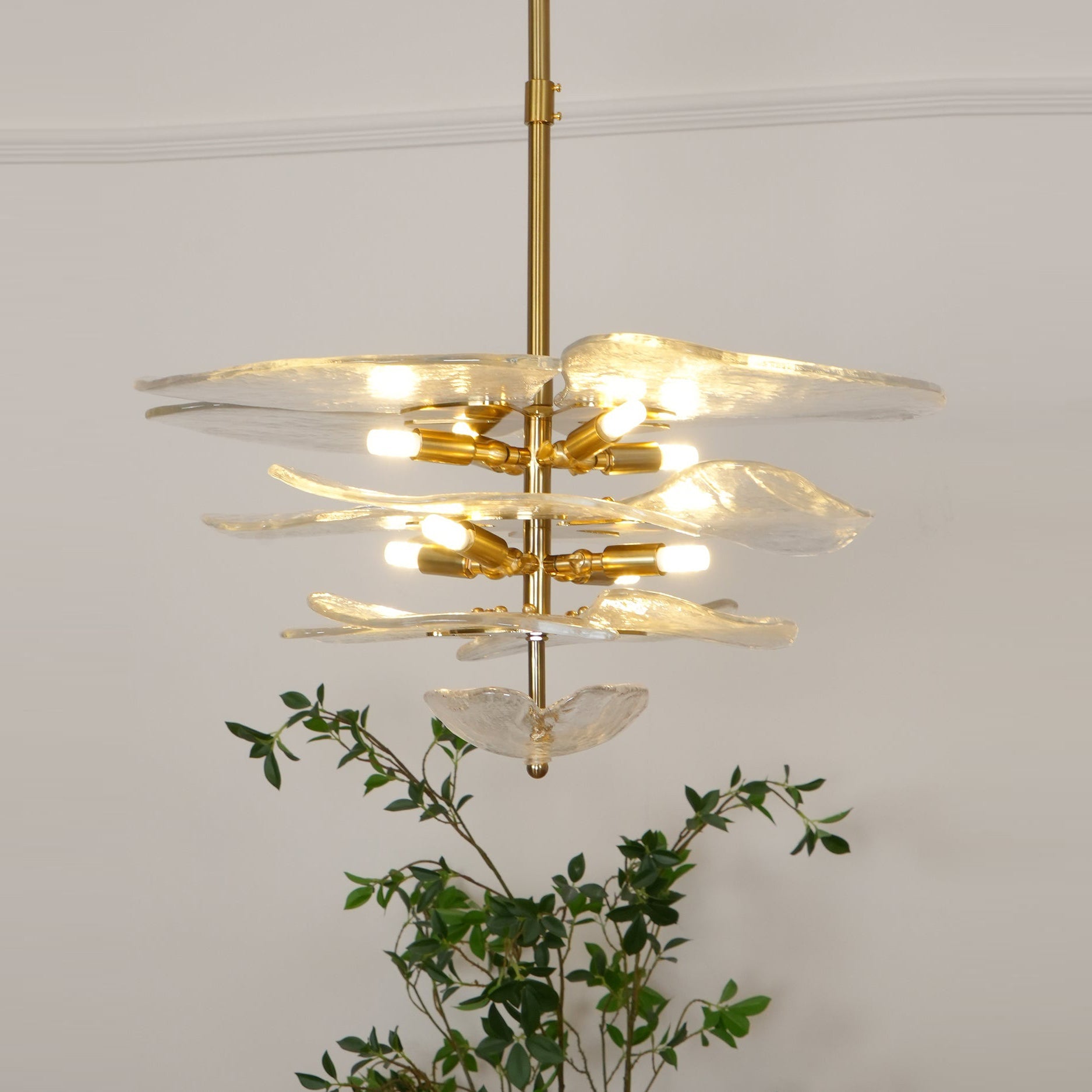 Petals Gold Murano Chandelier