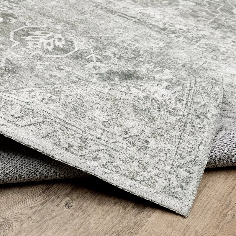 StyleHaven Marissa Washable Distressed Ornate Area Rug