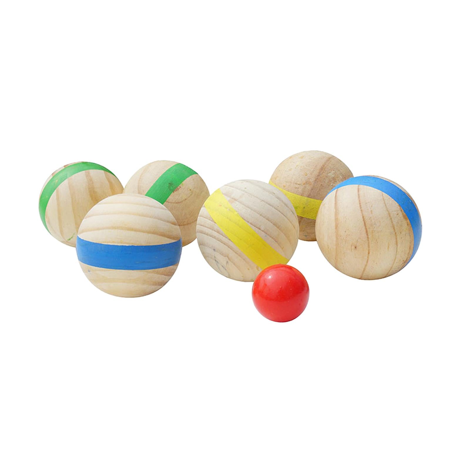 7Pcs Bocce Balls set sports Playground Balls Playground Equipment Grass Accessories wooden games Funny Outdoor Balls for Yard Lawn Adults Kids